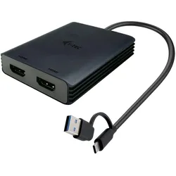 I-TEC USB-A/USB-C Dual 4K HDMI Video Adapter