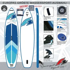F2 SUP Board Stand Up Paddle Board 350 x 76 x 15 cm Blau