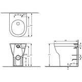 Primaster Stand WC spülrandlos Kappa Tiefspüler weiß inkl. WC Sitz erhöht