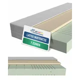 AM Qualitätsmatratzen 7 Zonen Latex Matratze 120x200 H3 - Made in Germany - Oeko TEX zertifizierte Naturlatex Matratze 120x200-20 cm Hoch - Hybridmatratze mit 4cm Latexauflage