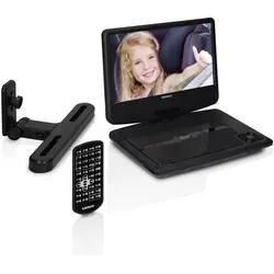 Lenco DVP-901BK - 9 Zoll tragbarer DVD-Spieler mit Kopfstützenbefestigung - integrierter Akku - USB-Eingang - Schwarz