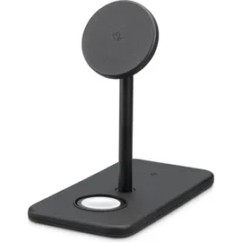 Twelve South HiRise 3 Deluxe 3-in-1 kabelloses Ladegerät 2024 – MagSafe Ladegerät 15W – Qi-es Ladegerät 7.5W – Schnellladegerät für Appl... - Schwarz