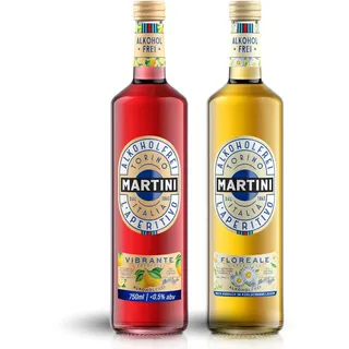 MARTINI Vibrante und Floreale alkoholfreier Aperitif 2er-Pack, 2 x 75cl / 750ml, zwei Produkte angereichert mit hochwertigen Botanicals