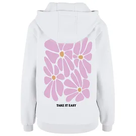miss tee Take It Easy Flowers Hoodie Weiß L