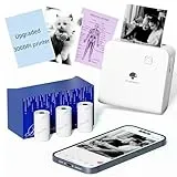 Phomemo Mini Thermodrucker 300DPI - Mini Fotodrucker, Schwarz-Weiß Foto-Thermo-Aufkleber Drucker, P2S Mini Tragbarer Thermodrucker, Taschendrucker für Etiketten, Notizen, Studien und Bullet Journaling
