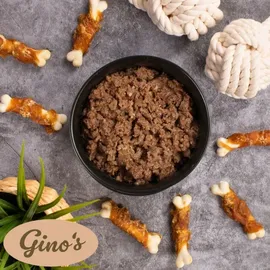 Lecker.Pet 44 x 150 g Gino's, Josie's, Luna's & Paula's Feine Paté Hundefutter Nassfutter Mix Vollnahrung - je Sorte 11 Schalen