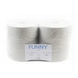 Jumbo-Toilettenpapier, Tissue, 2-lagig, hellgrau, 280 m AG-039 , 1 Paket = 6 Rollen à 280 Meter