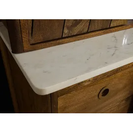 MASSIVMOEBEL24.DE Buffet 80 x 45 x 180 cm Braun Geölt/Weiß