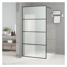 vidaXL Duschwand für Walk-In Dusche Schwarz 100x195 cm ESG Mattiert