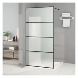 vidaXL Duschwand für Walk-In Dusche Schwarz 100x195 cm ESG Mattiert