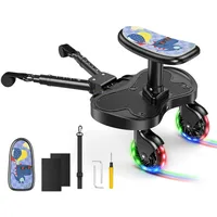 ENERHUB Buggy Board mit Dinositz Sitz, Trittbrett für Kinderwagen Universal mit LED-Rädern, Kiddy Board für Kinder von 2 bis 6 Jahren (Bearing 25KG), Kompatibel mit 99% Aller Kinderwagen