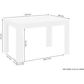 byLIVING Esstisch NEPAL Beton Optik B/H/T: ca. 120x75x80 cm