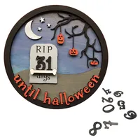 Halloween-adventskalender Aus Holz – Büro- Und Partydekoration, Wohnaccessoire