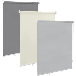 Woltu Außenrollo Senkrechtmarkise Balkonrollo Outdoorrollo Sichtschutzrollo Wetterfest Sonnenschutz UV Schutz, Vertikal Sonnensegel Reflektierende Thermofunktion für Fenster & Türen, Grau 100x240 cm