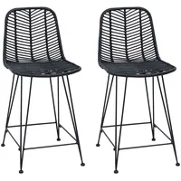 VidaXL Barstuhl 2 pcs Schwarz 44,5 x 54,5 x