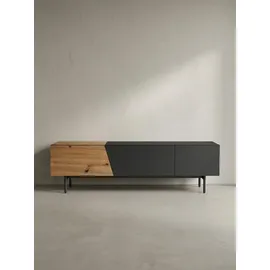 KADIMA DESIGN Lowboard 150x40x40 cm Schwarz/Eiche Foliert