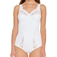 SUSA Body ohne Bügel Latina I Body Shapewear Damen stark formend I Frauen Mieder I Softer Bodysuit mit Shaping Effekt I Formt Taille, Bauch und Po, Weiß 95D