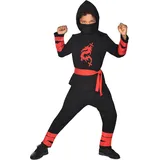 amscan Drachen-Ninja-Kostüm für Kinder und Jungen, Schwarz, 6-8 Jahre - 6-8 Jahre