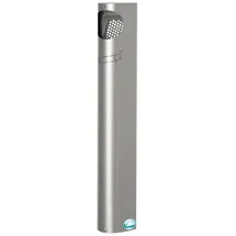 Proregal Praktischer Wandascher mit Abstreifblech Wandmontage 3,5 Liter, HxBxT 55 x 7,4 x 11 cm Verzinkter Stahl Silber