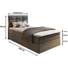 masseno Boxbett mit Bettkasten ¦ beige ¦ Maße (cm): B: 80 H: 98