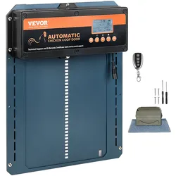 VEVOR Automatische Hühnerstall 21x26cm Türgröße Hühnerklappe IP44 Türöffner mit Lichtsensor Automatische Geflügelklappe Aluminiumlegierung Stallöffner LCD-Display -20 bis 60 °C Betriebstemperatur