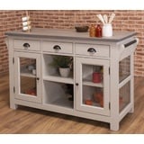 Casa Padrino Küchenbuffet Casa Padrino Landhausstil Kücheninsel Grau 135 x 65 x H. 90 cm - Massivholz Küchenschrank - Landhausstil Massivholz Küchen Möbel - Massivholz Esszimmer Möbel im Landhausstil