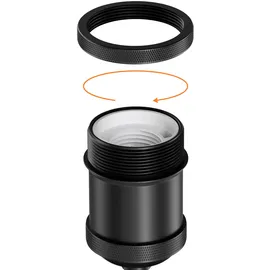 ledscom.de Tischlampe RETRA, Schalter, schwarz, 1x E27 max. 60W