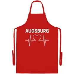multifanshop Grillschürze - Augsburg - Herzschlag - Druck weiß - Schürze