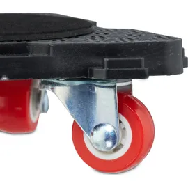 Relaxdays Möbelheber und Möbelroller Set, Transportrollen Möbel, bis 300 kg, 4 Aufsätze, Möbelverschieber, schwarz/rot