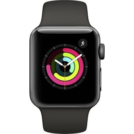 Apple Watch Series 3 GPS 42 mm Aluminumgehäuse space grau mit Sportarmband schwarz