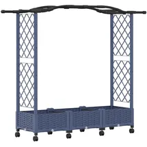 vidaXL Hochbeet mit Rankgitter und Dach 169 x 40 x 129 cm Grau