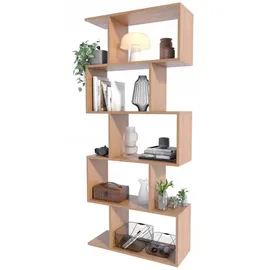 matkam Bücheregal Holzwerkstoff 76,4x176x28 cm Erle