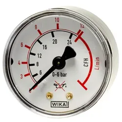 Arbeitsdruckmanometer (Argon-CO2) ø50mm AG 1/8" unten