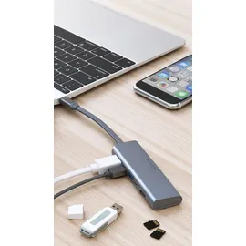 Allocacoc Docking HUB USB C Grau für vielseitige Anschlussmöglichkeiten