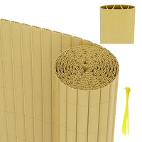 Vigevee PVC Sichtschutzmatte, 140x600cm Standard Sichtschutz, Vervierfachen Verstärkung Innen, Garten Balkon Terrasse Sichtschutzzaun mit Kabelbindern, Balkonverkleidung Zaunblende, Bambus