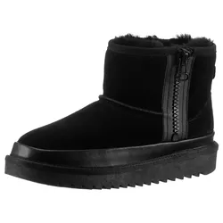 Winterboots ARA "ALASKA", Damen, Gr. 40, schwarz, Veloursleder, Lammfell, unifarben, sportlich, Schuhe, Schlupfboots, Snowboots mit Anziehlasche, H-Weite (sehr weit)