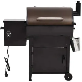 vidaXL Pelletgrill 104 cm mit Schornstein schwarz