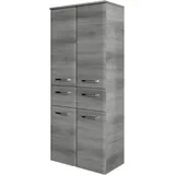 Saphir Quickset Badschrank 60 x 141 x 33 cm Grau