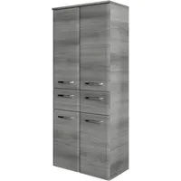 Saphir Quickset Badschrank 60 x 141 x 33 cm Grau