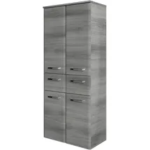 Saphir Quickset Badschrank 60 x 141 x 33 cm Grau