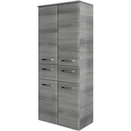 Saphir Quickset Badschrank 60 x 141 x 33 cm Grau