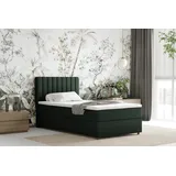 panda möbel Boxspringbett 100x200 EVEREST, mit Topper, mit Bettkästen, Einzelbett, Dunkelgrün, Panda Möbel - dunkelgrün