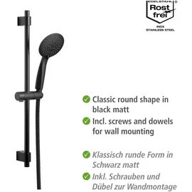 Wenko Brauseset Young Schwarz 66 cm