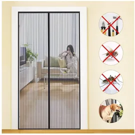 luxuskollektion Fliegengitter Tür Magnet 90 x 220 cm Schwarz