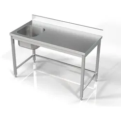 Combisteel Spültisch 1 Becken links aus Edelstahl 1400x700x850mm
