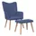 vidaXL Relaxsessel mit Hocker Polyester 63,5 x 95,5 x 66 cm Blau