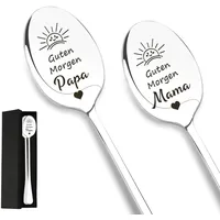 Koudindg Geschenk Eltern,Geschenke Für Mama Und Papa,Ein Paar Edelstahl-Löffel Für Eltern,Personalisierte Geschenke Mama Vater Geschenk Für Geburtstag Weihnachten Muttertagsgeschenke Vatertagsgeschenk