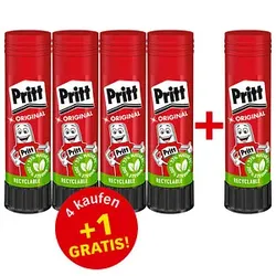 4 + 1 GRATIS: 4 Pritt Klebestifte 43,0 g + GRATIS 1 St.