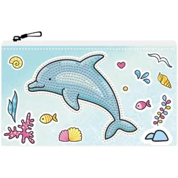 DIAMOND DOTZ Delphin-Party-Reißverschluss-Tasche