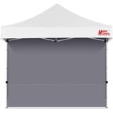 MasterCanopy 3 x 3 m Seitenteil/Seitenwand ohne Fenster für Pavillon Faltpavillon, Windfest Wasserdicht, Grau